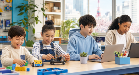 Children at different ages exploring age-appropriate coding and robotics activities
