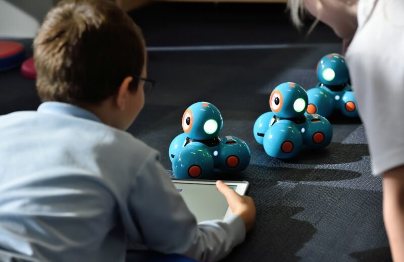 Boy using a tablet computer to explore learning options